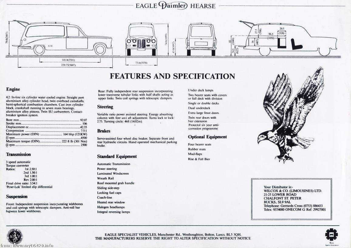 Eagle Hearses Specs p2