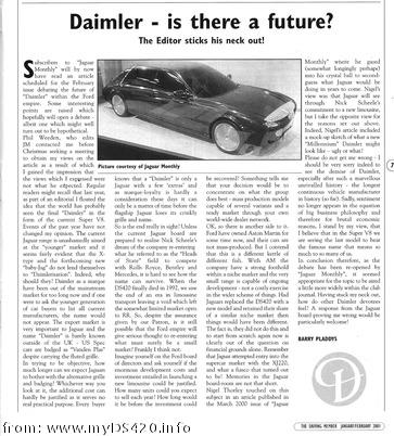 Barry Pladdys on the Daimler marque