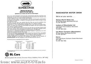 BL Cars Price List 1978 back(7kB)