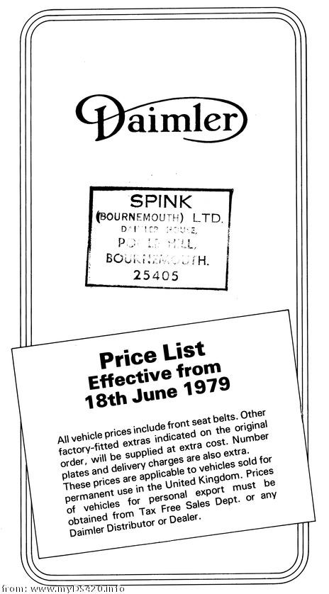 price list June 1979 front cover