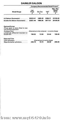 Daimler Saloon July 1985(4kB)