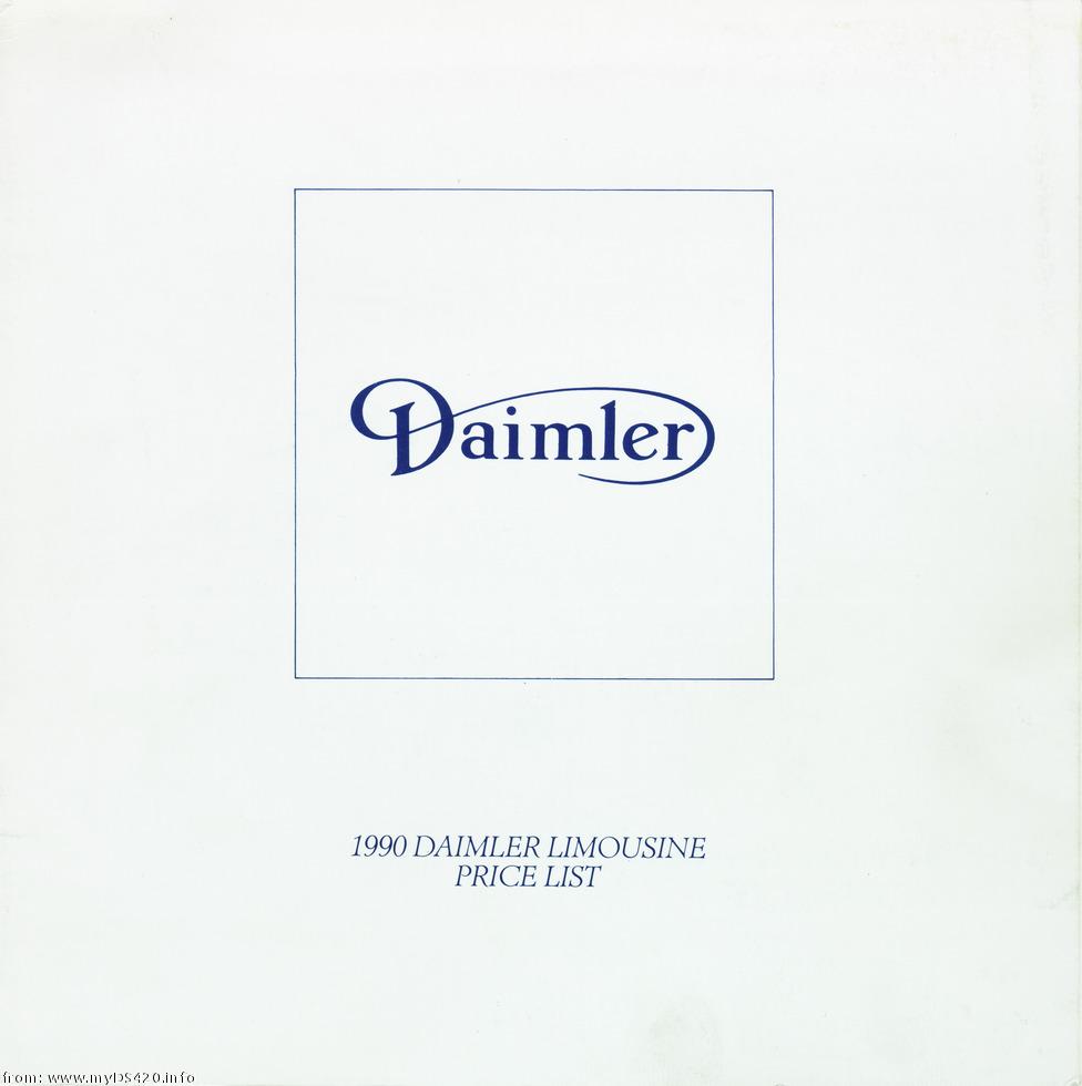 price list 1990 front cover