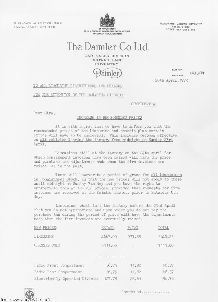 Dealer letter Apr. 1972 price_apr72a