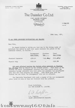 dealer letter July 1971