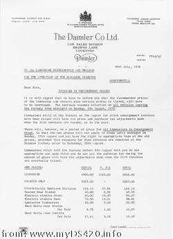 dealer letter July 1972