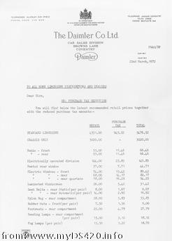 dealer letter March 1972