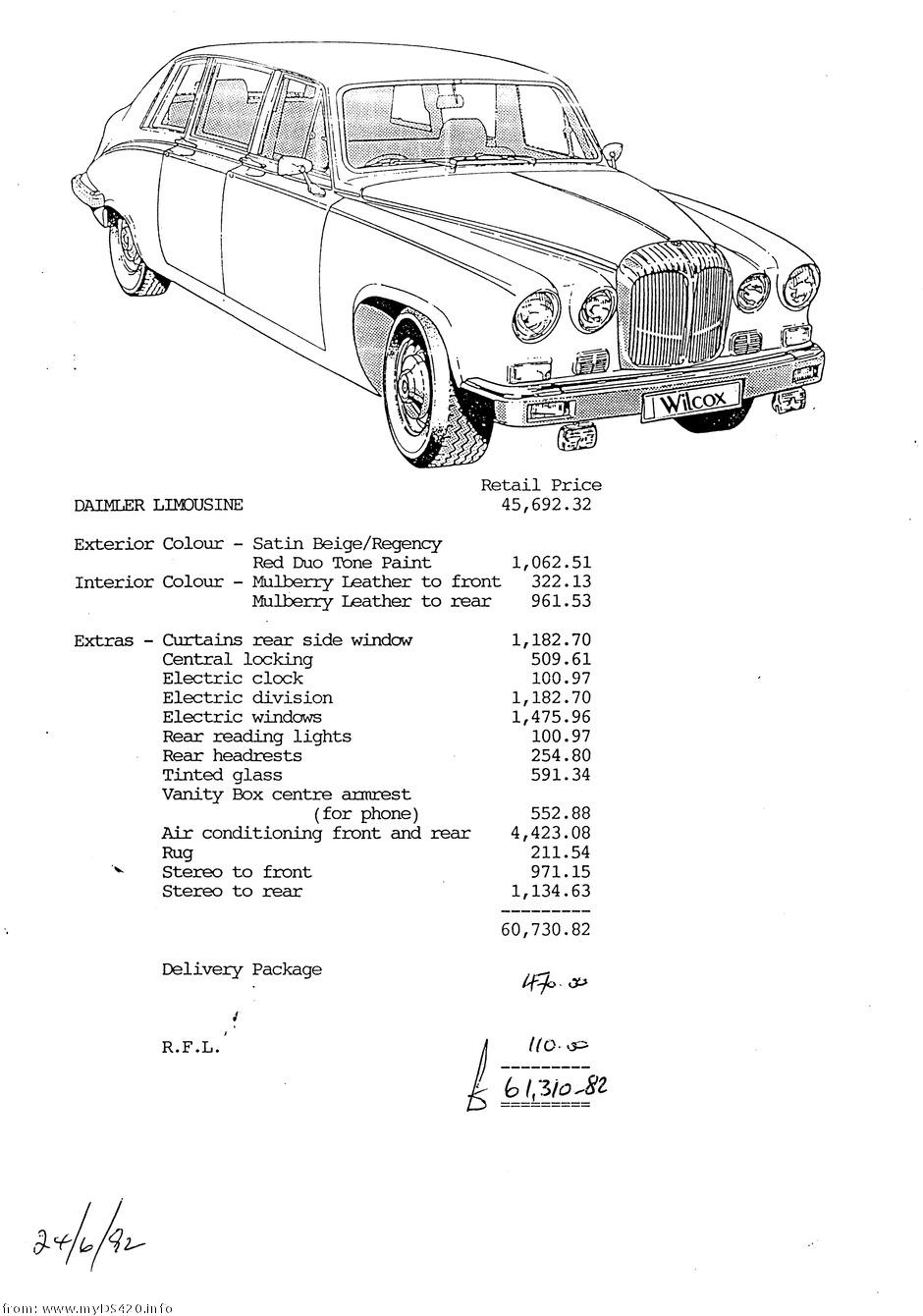 price quotation Wilcox Limousines wilcox2