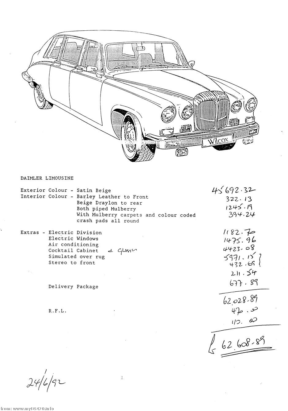 price quotation Wilcox Limousines wilcox3