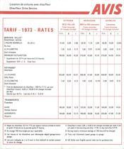 Avis Prestige hire in France, 1973