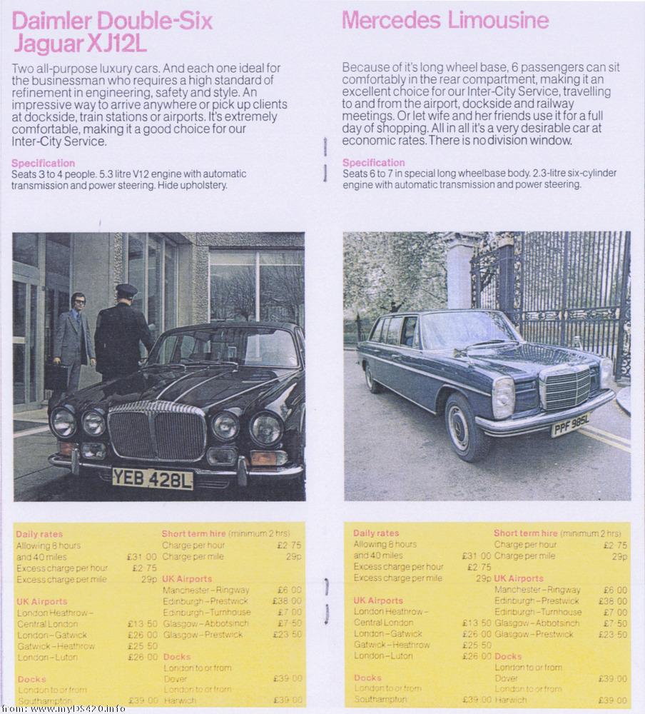 Hertz Daimler Hire price list 1974 Hertz_74_3