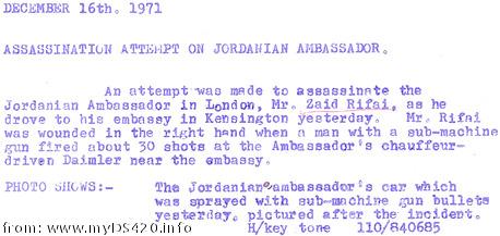 Assassination Jordan Ambassador 1971